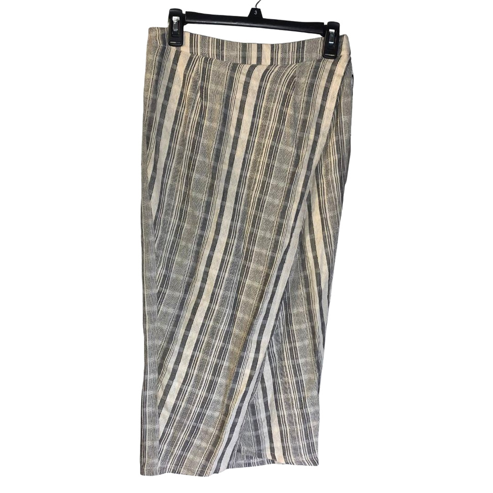 ASTR Womens Tulip Hem Cotton Gauze Midi Skirt Size M NWOT Black White Vacation